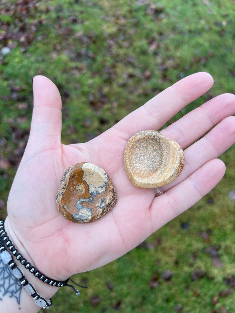 Crazy Lace Agate Worry Stone (Heart Shape)