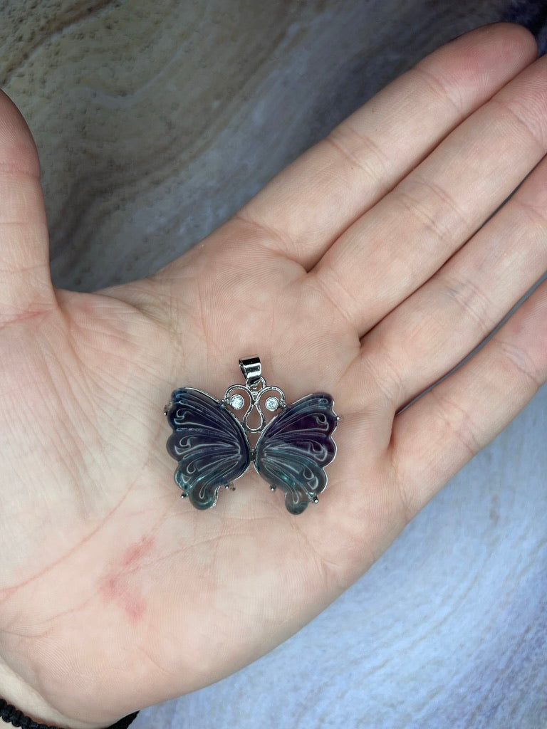 Fluorite Butterfly Pendant #5