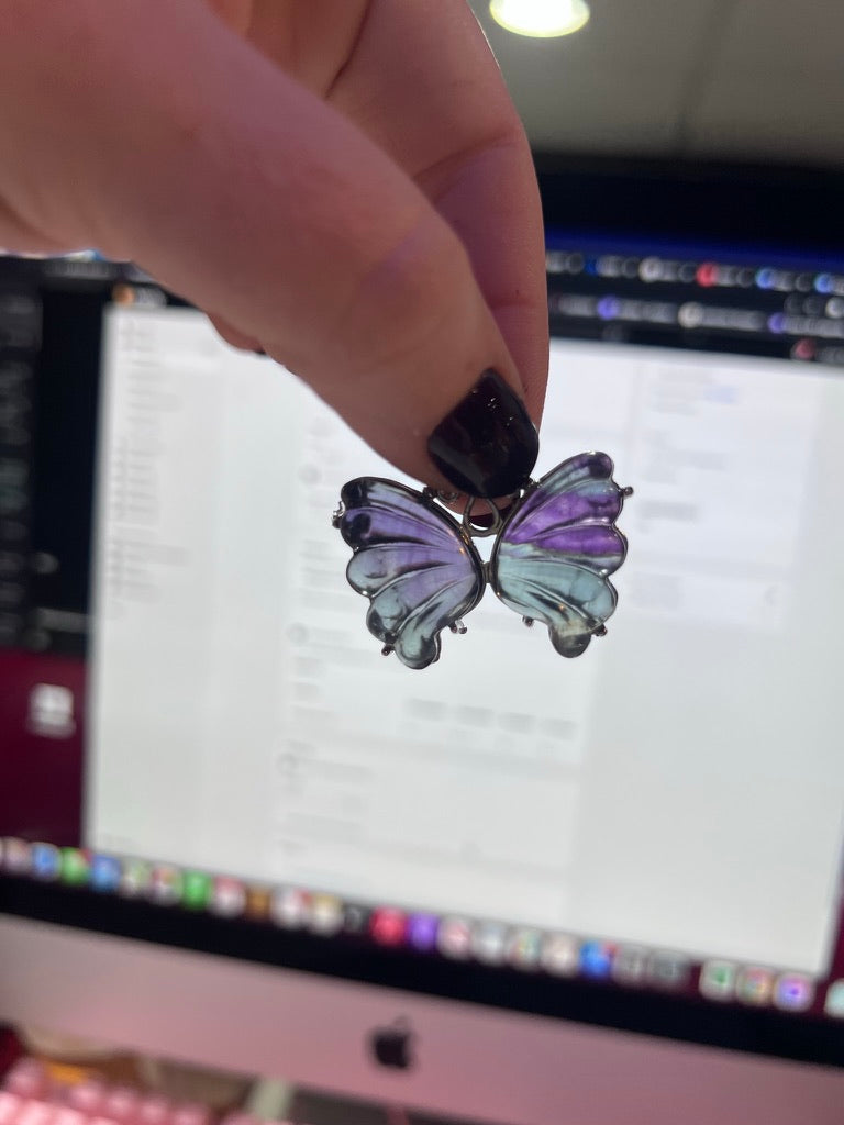 Fluorite Butterfly Pendant #5