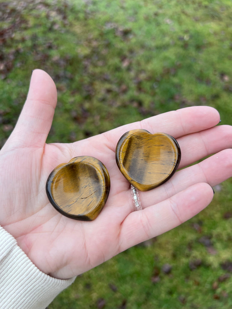 Tiger's Eye Worry Stone (Heart Shape)