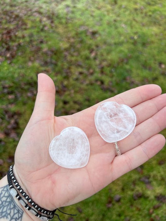 Clear Quartz Worry Stone (Heart Shape)