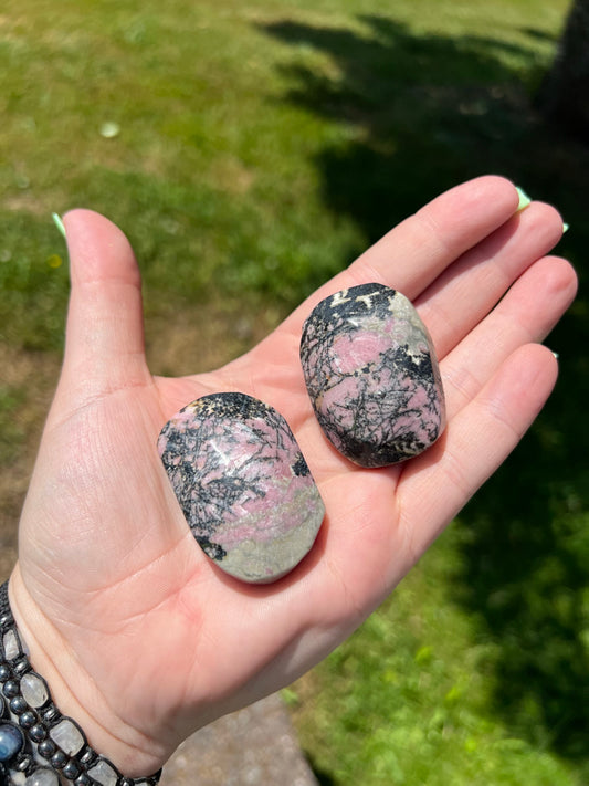 Rhodonite Palm Stone