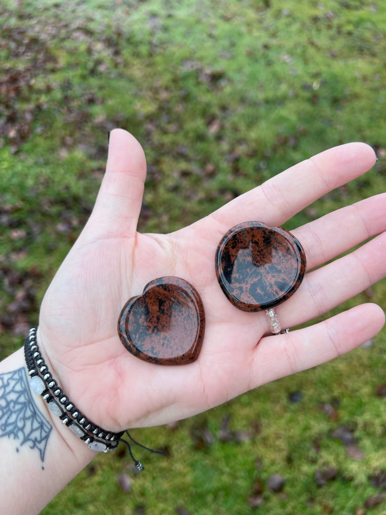 Mahogany Obsidian Worry Stone (Heart Shape)