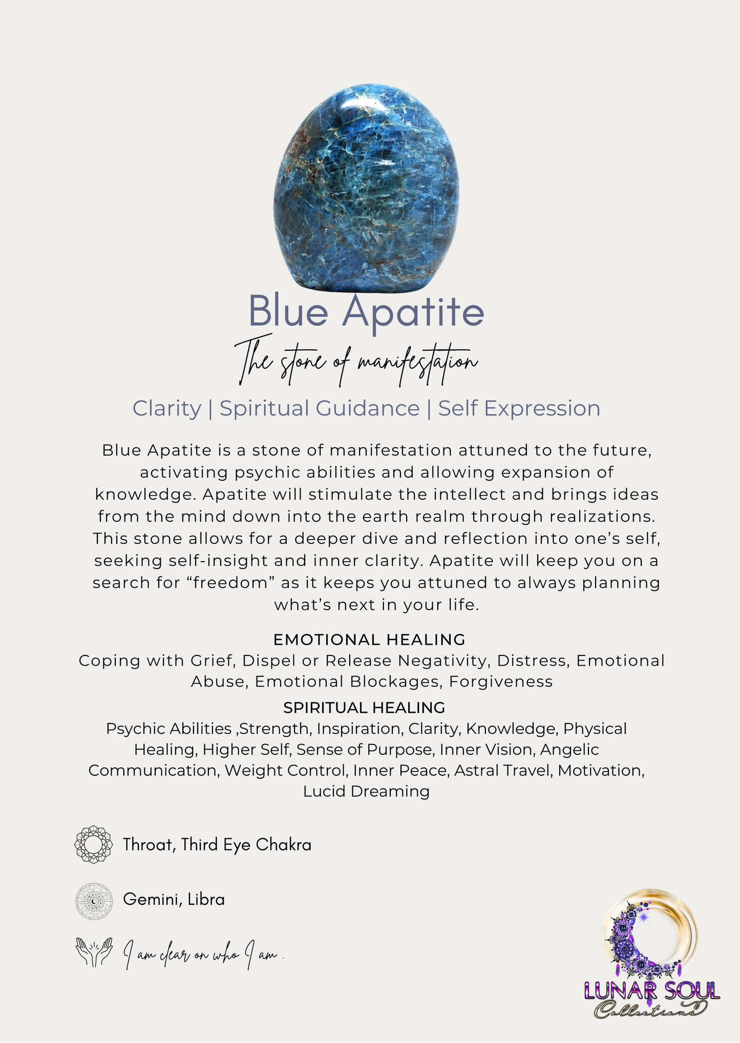 Blue Apatite Moon #2