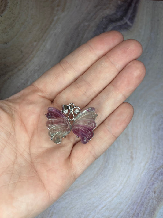 Fluorite Butterfly Pendant #4