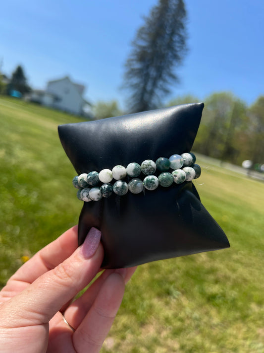 Moss Agate Bracelet 8mm