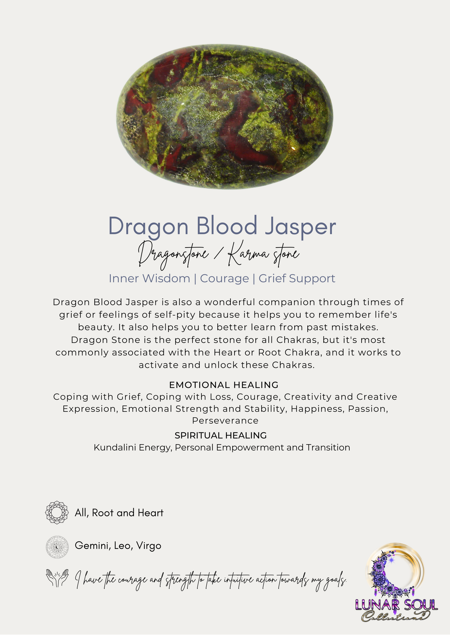 Dragon's Blood Jasper Worry Stone (Heart Shape)