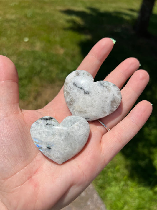 Rainbow Moonstone Heart