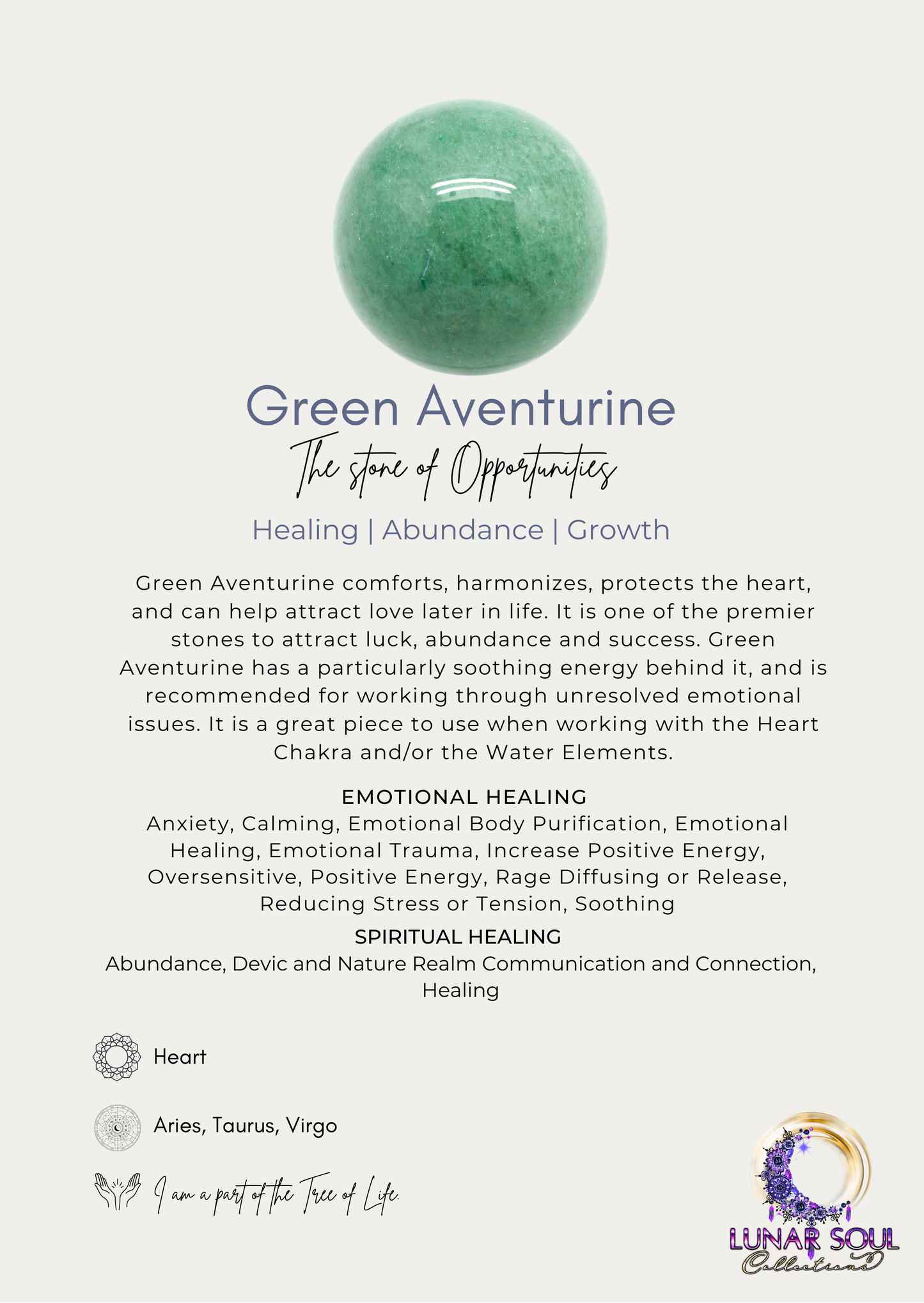 Green Aventurine Worry Stone (Heart Shape)