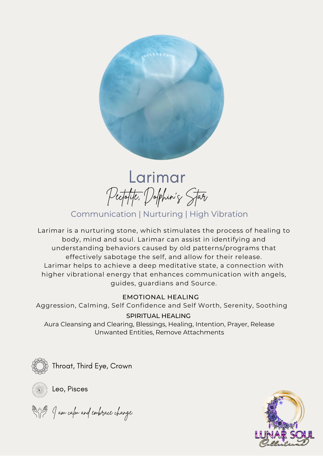 Raw Larimar Piece #15