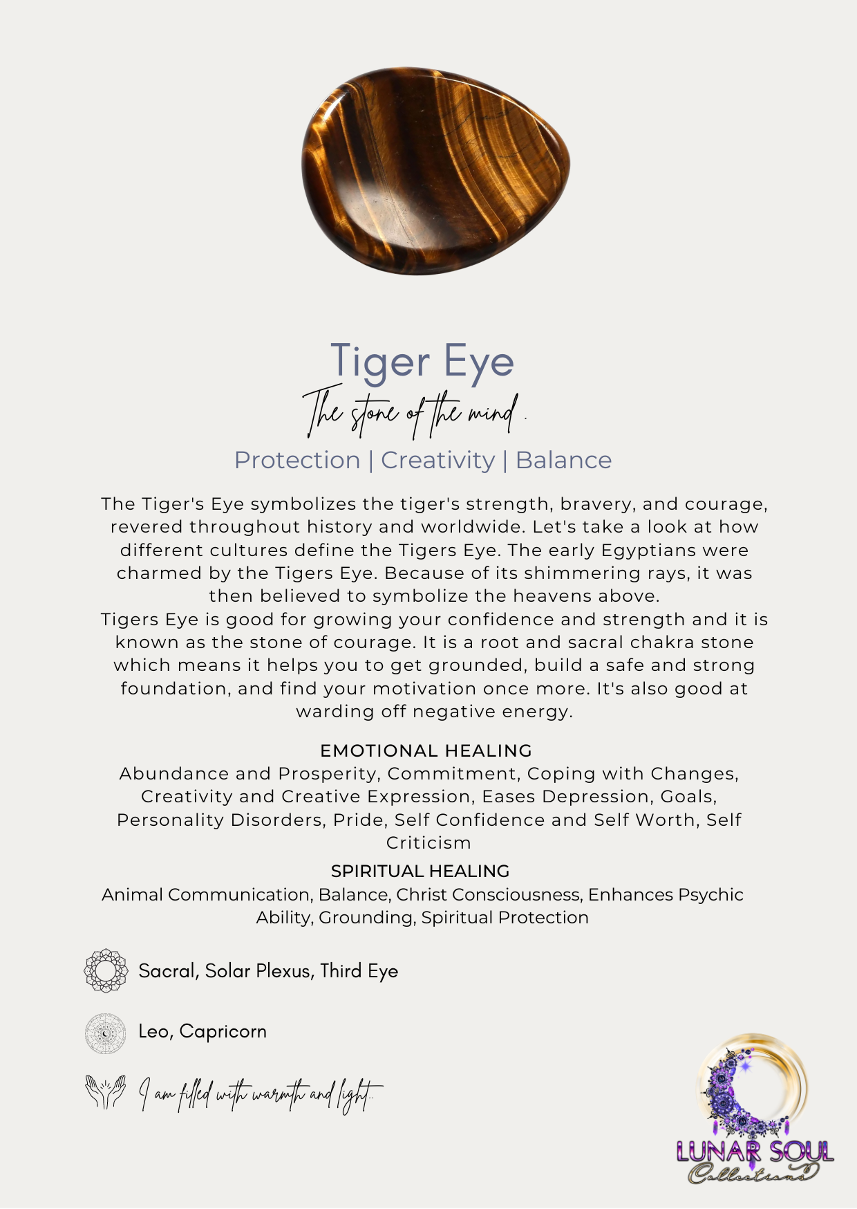 Tiger's Eye Worry Stone (Heart Shape)